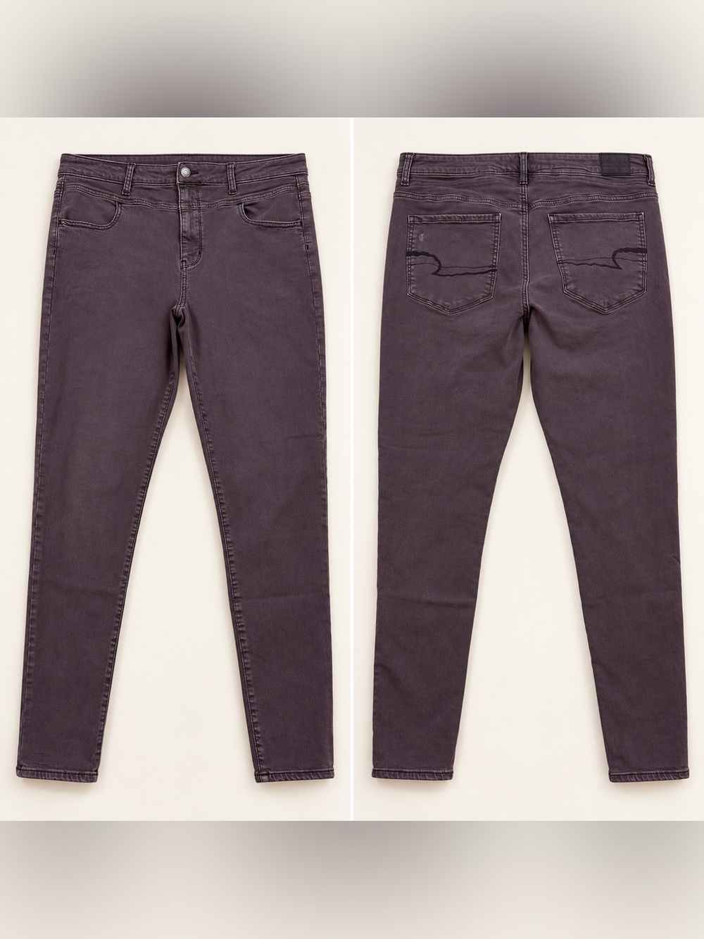 American Eagle Super Hi-Rise Jegging Size 16 Long Gray Super Stretch